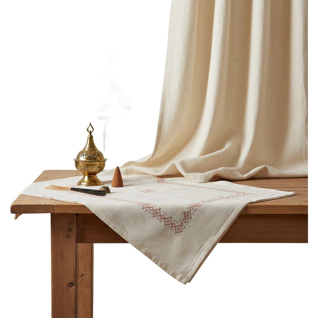 Bannière pour la catégorie Maison MADOSTYLE, avec des encensoirs et des articles de décoration, symbolisant l'art de vivre et la décoration d'intérieur.