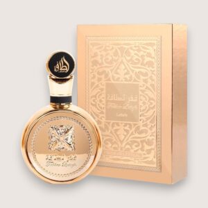 Flacon or et luxueux du parfum Fakhar Lattafa Gold pour femme - fragrance florale fruitée et sophistiquée - MADOSTYLE