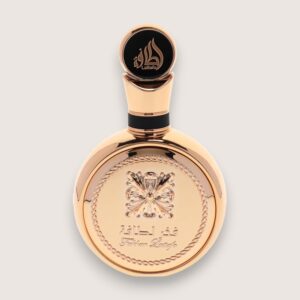 Flacon or et luxueux du parfum Fakhar Lattafa Gold pour femme - fragrance florale fruitée et sophistiquée - MADOSTYLE