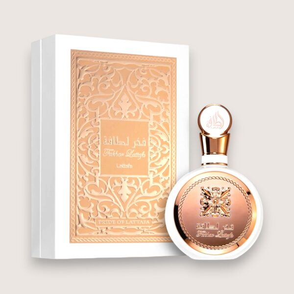 Flacon blanc et moderne du parfum Fakhar Lattafa Blanc pour homme - fragrance fraîche et aquatique - MADOSTYLE