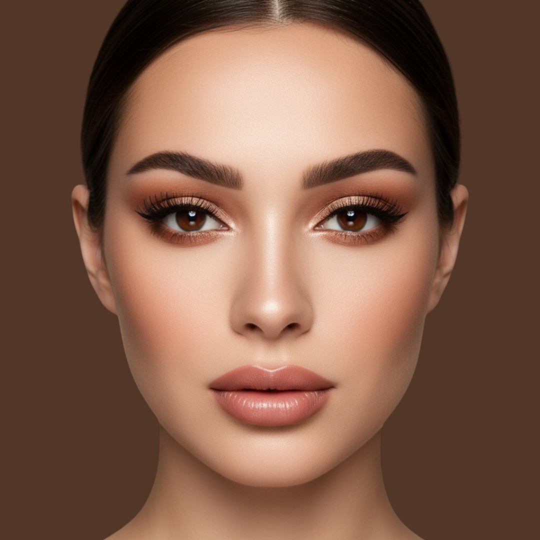 Une femme se faisant maquiller par une professionnelle MADOSTYLE, mettant en valeur des produits de maquillage de qualité.
