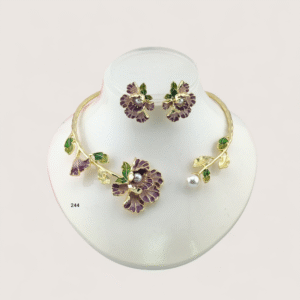 Parure Florale | Collier rigide & Boucles d’Oreilles – SUR COMMANDE – Image 3