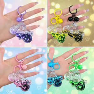 Porte-clés “Moto Galaxy” | Paillettes & Cloche Colorée – Image 5
