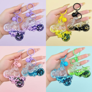 Porte-clés “Moto Galaxy” | Paillettes & Cloche Colorée – Image 4