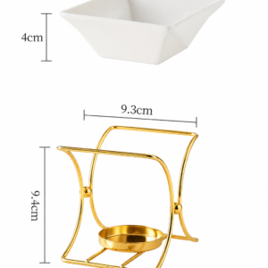 Brûleur Parfumé Carré Luxe Doré – Image 6